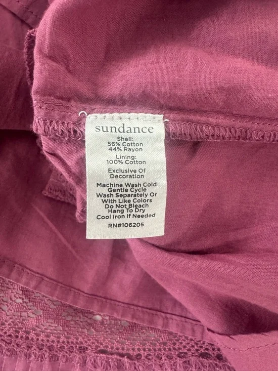 Sundance Ruffled Boho Cottage Style V-Neck Long-Sleeve Dress in Plum Mauve Sz S - Picture 10 of 10